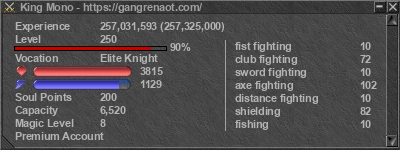 Signature for player King Mono