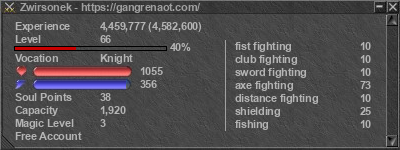 Signature for player Zwirsonek